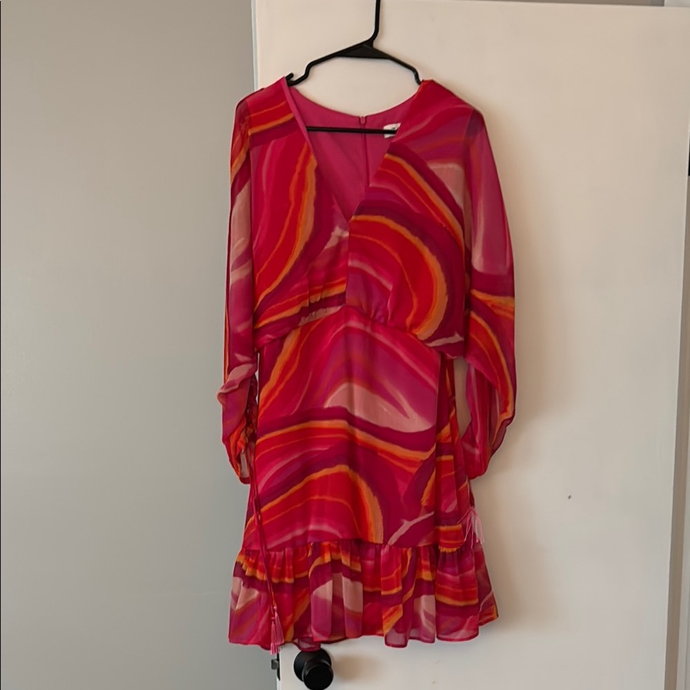 Taylor brand orange and pink dress